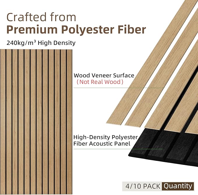 TO-TH Wood-Look Acoustic Wall Panels, 10 Pack 47.2” x 23.6” Acoustic Panels - Image 2