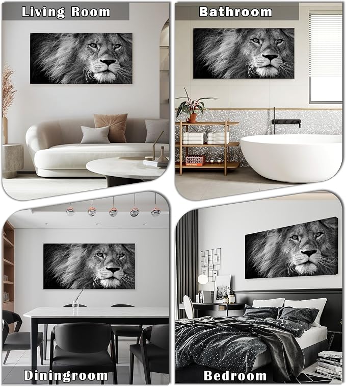 Baisuart D0198 Modern Giclee Canvas Prints Wall Art Stretched Artwork Black and - Image 2