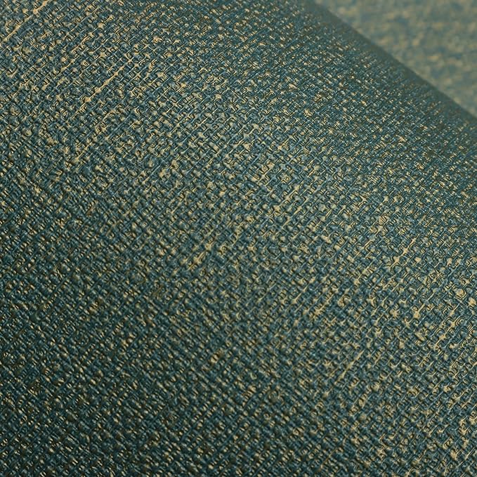 Guvana Grasscloth Peel and Stick Wallpaper Green/Gold Textured Contact Paper - Image 7