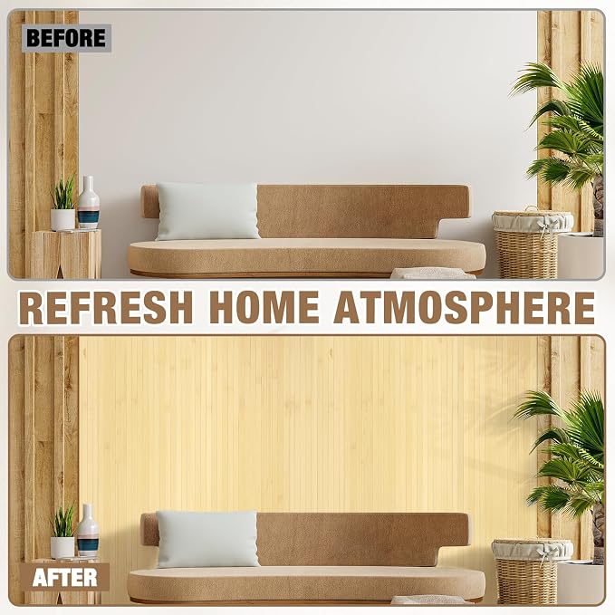 Natural Bamboo Wall Panel for Interior Wall Decor, Pole Wrap Wainscoting - Image 5