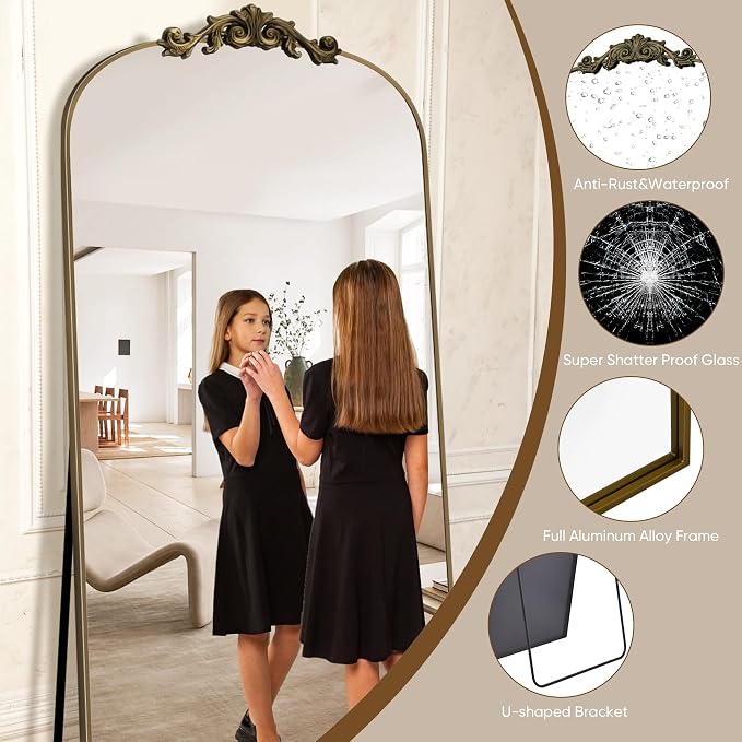 Antok Arched Full Length Mirror, Full Body Mirrors - Image 4