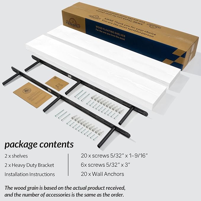 Floating Shelves 48 Inch Long 8" Deep Set of 2, Heavy Duty Wood Wall Mounted - Image 7