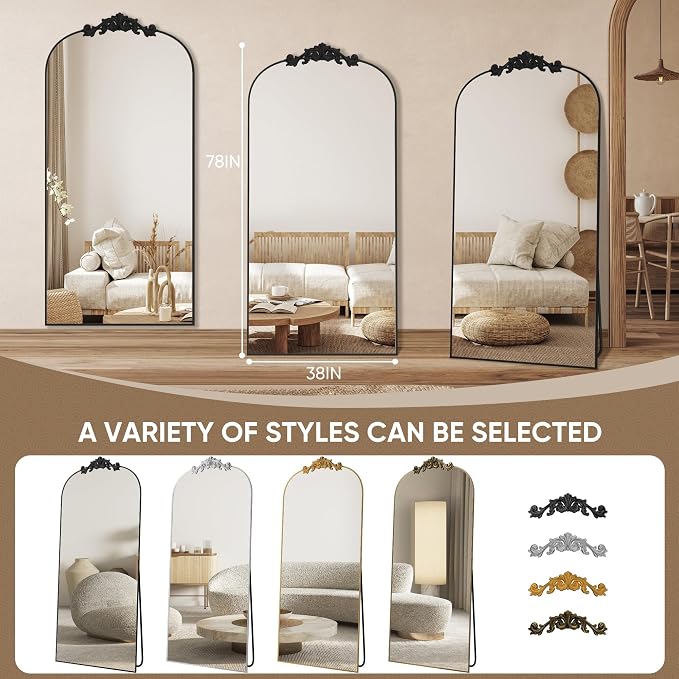 Antok Arched Full Length Mirror, Full Body Mirrors - Image 7