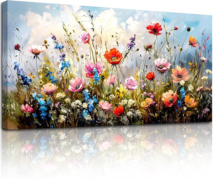 SERIMINO Large Wall Art for Living Room Canvas Prints, Farmhouse Nature Floral by SERIMINO