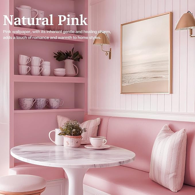 Dimoon 17.7''x177'' Peel and Stick Wallpaper Pink Contact Paper - Image 7