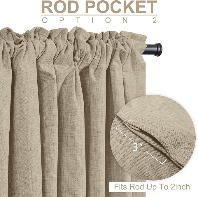 100% Blackout Shield Linen Blackout Curtains - Image 6