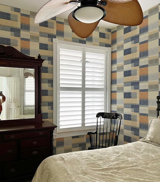 Retro Textured Peel and Stick Wallpaper Geometric Patchwork Color Mosaic - Image 2
