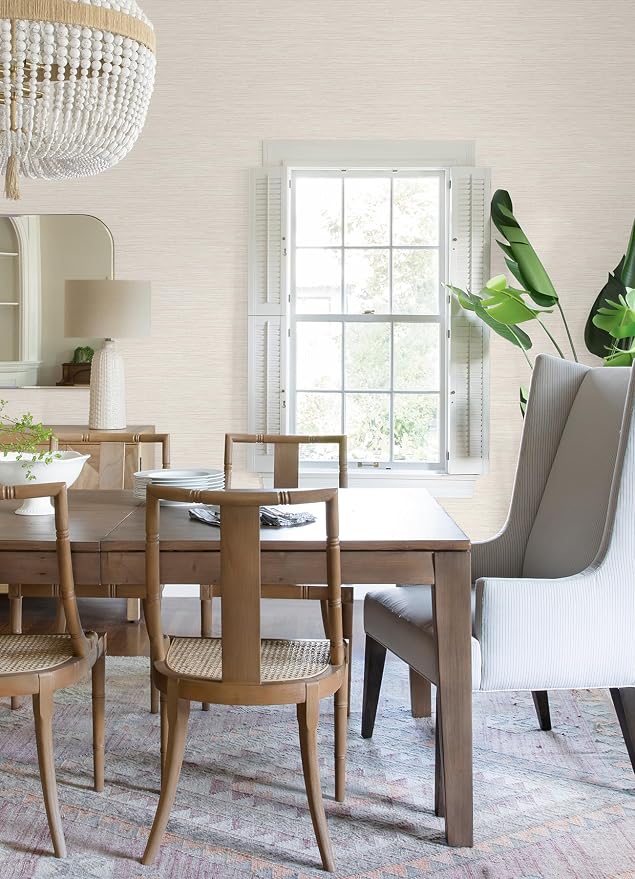 RoomMates Neutral Dimensional Grasscloth Peel and Stick Wallpaper, RMK12682PLW - Image 3