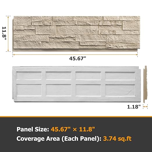 ROOMTEC 1-Pack Faux Stone Wall Covering Panels - Image 2