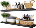 BGMG Wood Floating Shelves 36 inch Long, Wide Rustic Wooden Wall Shelves by BGMG
