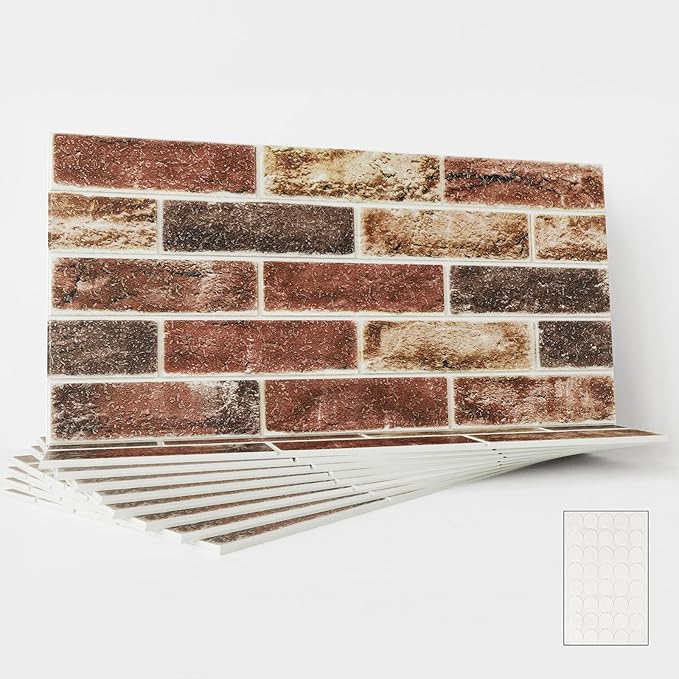 20 PCS 3D Wall Panels Brick Peel and Stick 26.7"x13.4" by Abyssaly