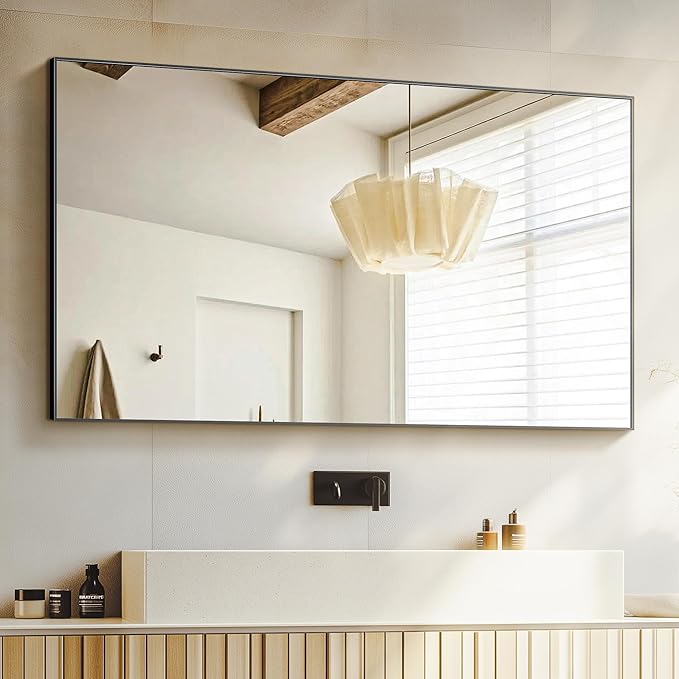TRAHOME Bathroom Vanity Mirror for Wall, HD Shatterproof Glass, Hangs - Image 3
