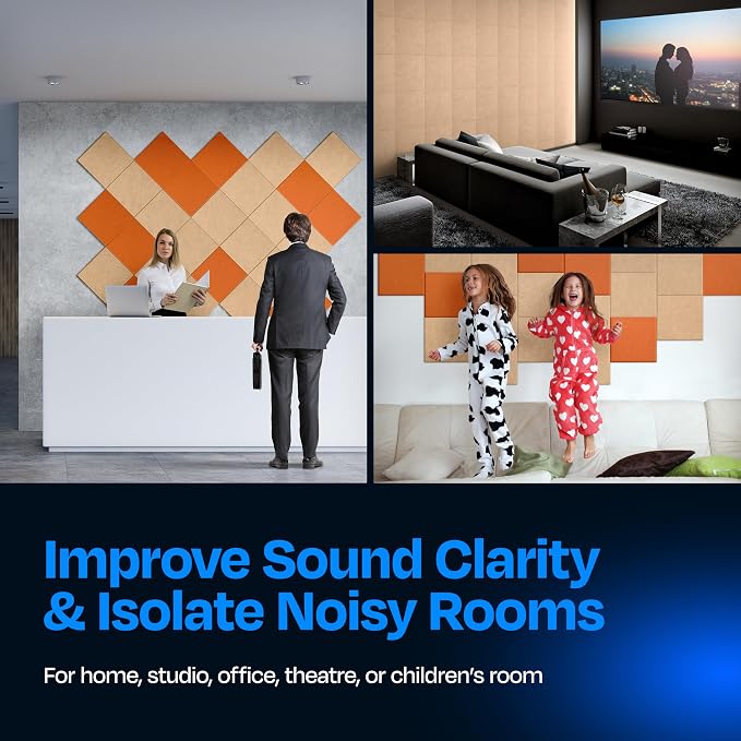 Acoustic Panels 12-Pack Soundproof Wall Panels 12"X12"X0.4" Sound Panels High - Image 4