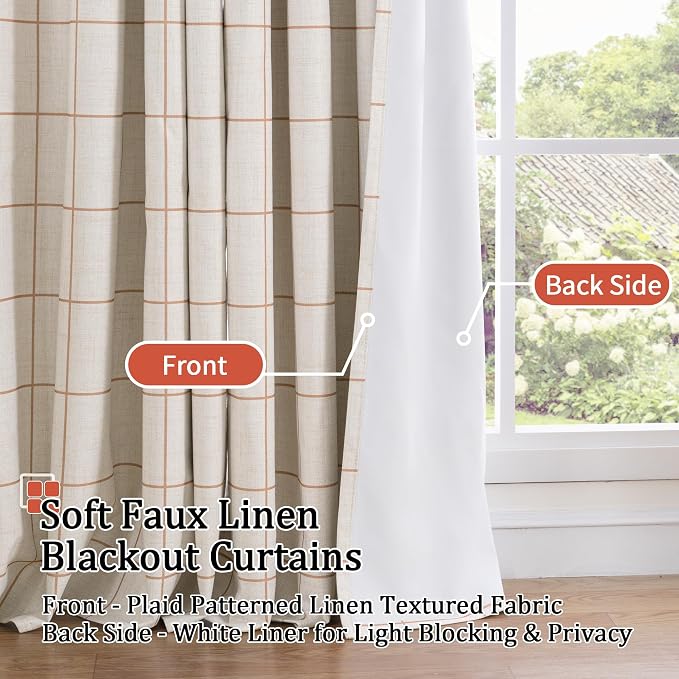 Lajode Linen Blackout Curtains for Living Room - Image 3