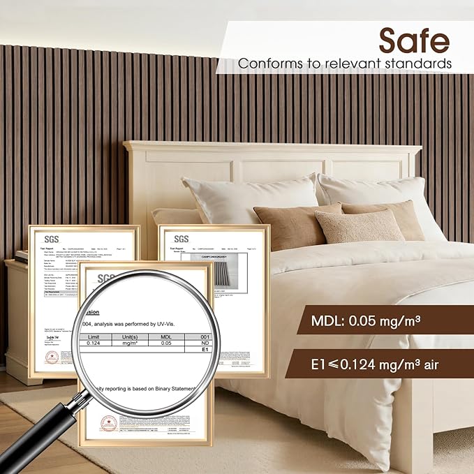 Acoustic Wood Wall Panels 2 Pack 47.6" x 23.6", Sound Proof Wooden Paneling - Image 4