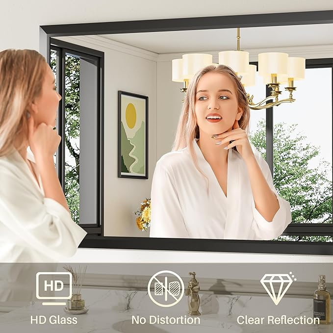 Briivue 20x28 Inch Black Bathroom Mirror - Image 4