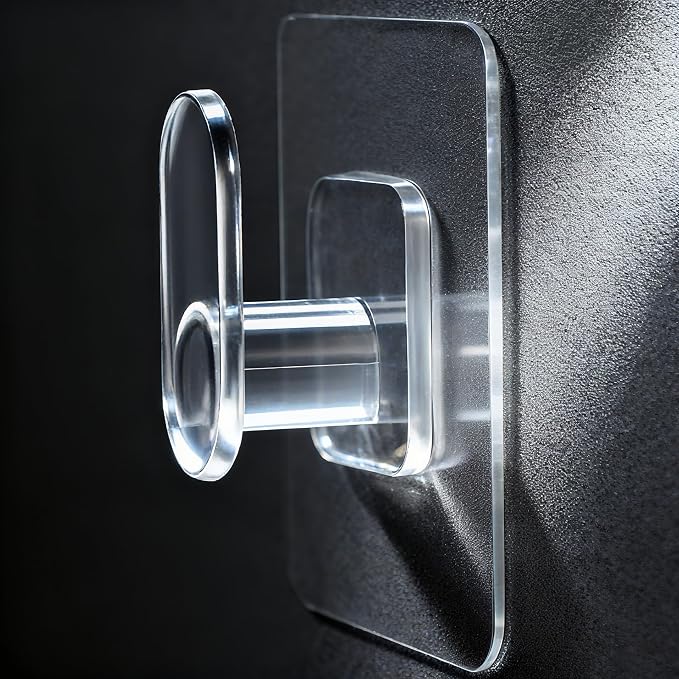 DELITON Clear Cute Storage Hooks, 10 Packs, Adhesion - Image 2