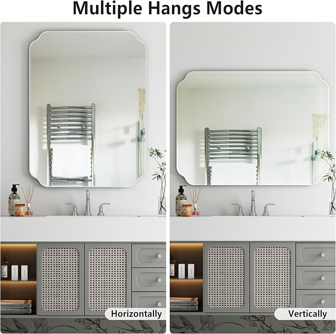 Bathroom Mirrors for Over Sink, Frameless Mirrors for Wall, 24x32 Inch Beveled - Image 6