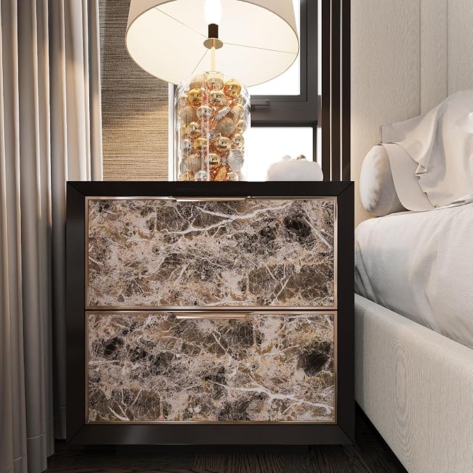 BAYYA Extra Wide Marble Granite Peel and Stick Wallpaper Brown Thicken - Image 8