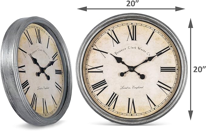Bernhard Products Large Decorative Wall Clock 20 Inch Silent Non Ticking - Image 5
