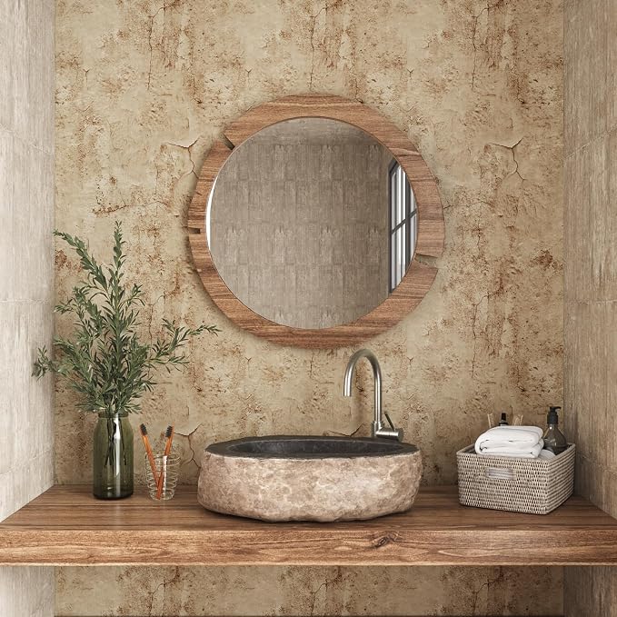 VEELIKE Aged Tan Concrete Wallpaper Peel and Stick Removable Distressed Beige - Image 4