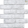 COMSTICKC 3D Faux White Brick Wall Panels Peel and Stick Wall Stickers by COMSTICKCDECOR
