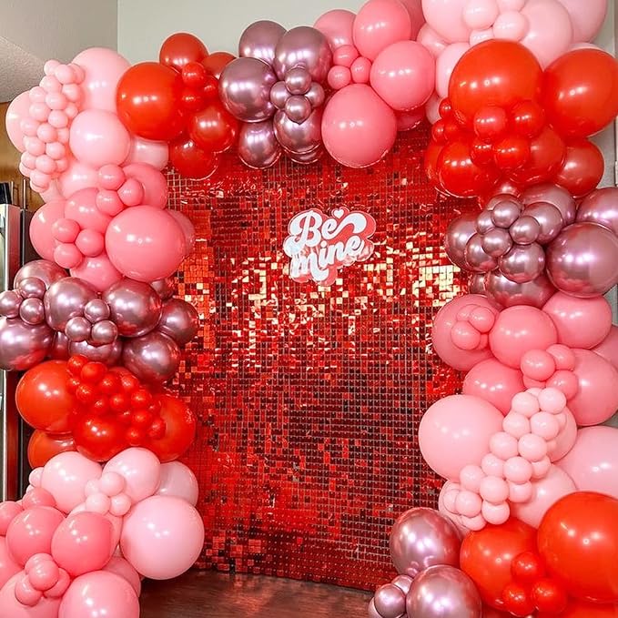 COKAOBE Red Shimmer Wall Backdrop, Photo Backdrops - Image 5