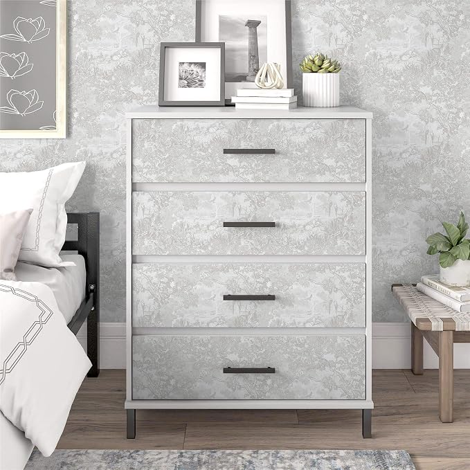 Heroad Peel and Stick Wallpaper Grey and White Vintage Forest Animals Floral - Image 5