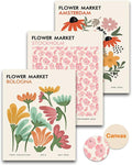 HesenDot Unframed Floral Wall Art Set of 3, 12x16in Flower Market Canvas Prints by HesenDot