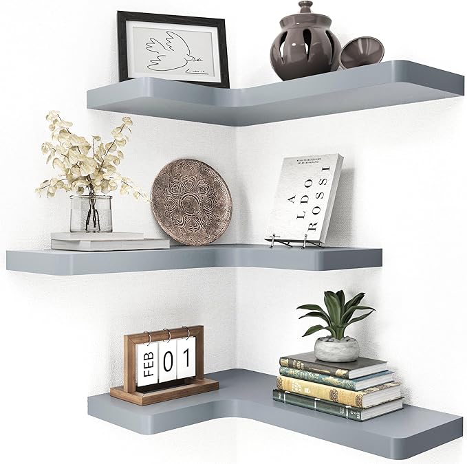 fuqing Corner Floating Shelves, Wall Shelf Set of 3, Shelves by Fuqing