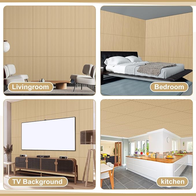 Nuanchu 18 Pack 4x2 FT 3D Slat Wall Panels Large PVC Fluted Panel Decorative - Image 7