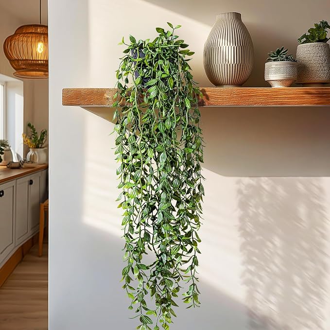 Artificial Hanging Plant 2 Pcs Faux Plant Ivy Vine Faux Eucalyptus Vines Fake - Image 4