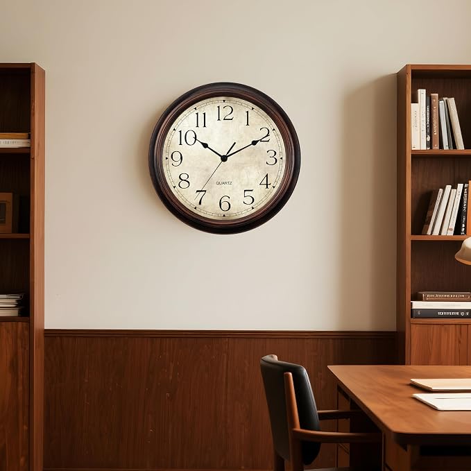 KECYET Wall Clock Battery Operated Vintage Silent Non-Ticking Analog Wall - Image 4