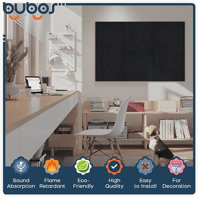 BUBOS Art Acoustic Wall Panels 6 Pack - Image 3
