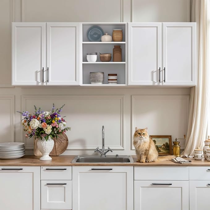 Furnaza Wall Cabinets for Laundry Room, Shaker Wall Mounted Kitchen Cabinets by Furnaza