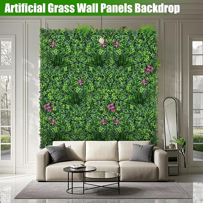 Artificial Grass Wall Roll Panels, UV-Anti Fake Greenery Plant Boxwood Panels - Image 4