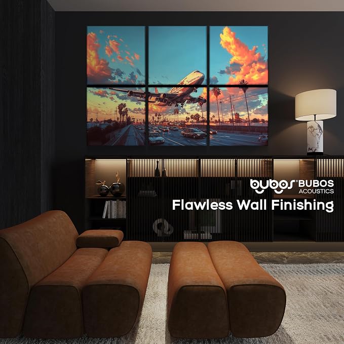 BUBOS 6 Pack Self-Adhesive Acoustic Wall Panels, 70.8" x 47.2" Sound Panels - Image 7