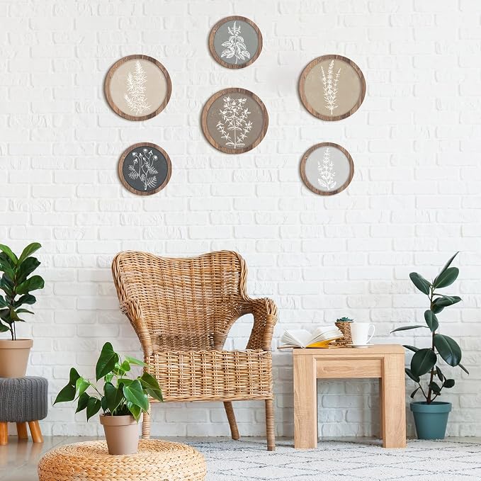 Threehoney 6 Pcs Framed Botanical Wall Art Set Floral Wall Art Vintage Boho - Image 7