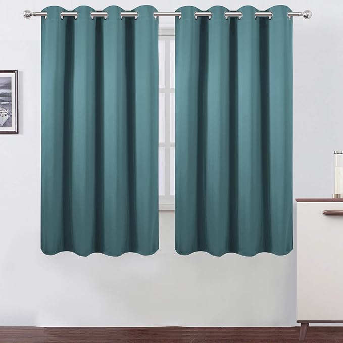 LEMOMO Sea Teal Thermal Blackout Curtains/52 x 72 Inch/Set of 2 Panels Room by Lemomo