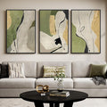 Large Framed Abstract Wall Art for Living Room, 3 Piece Modern Canvas Prints by Cuspin