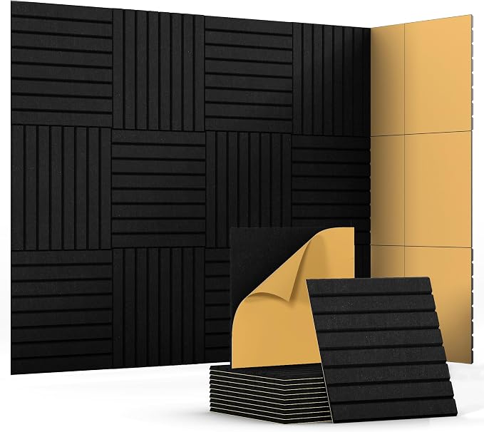 Waister 12 Pack Soundproof Wall Panels, 0.47 inch Thicker High Density Acoustic by Waister