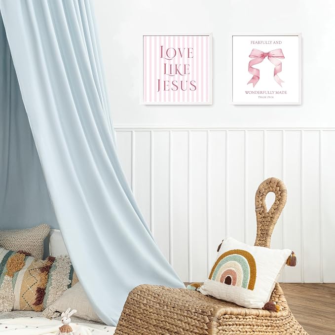 LARTSFRO Coquette Pink Bow Jesus Wall Art Decor Posters, Light Pink Bow - Image 5