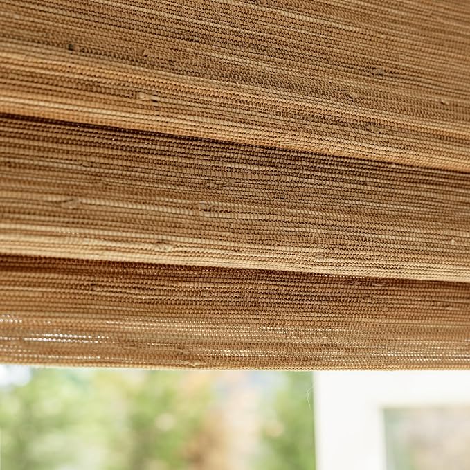 DEJAVU Cordless Bamboo Roman Shades, Natural Woven Shades by DEJAVU