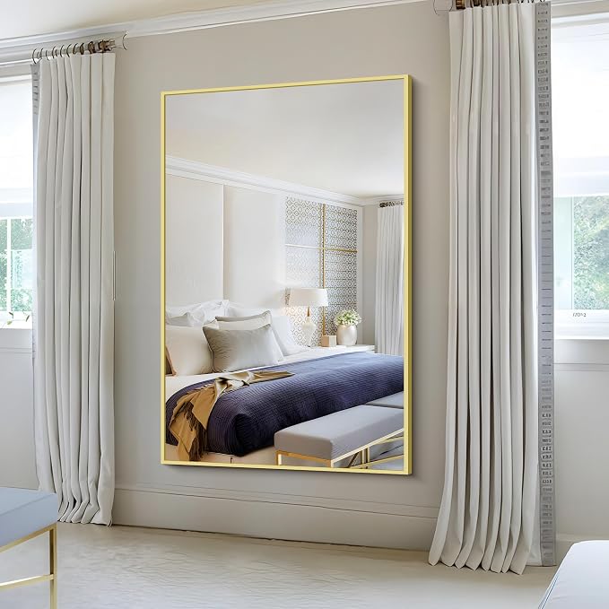 KOCUUY Large Gold Bathroom Mirror, 60x40 Inch Rectangular Mirror - Image 3