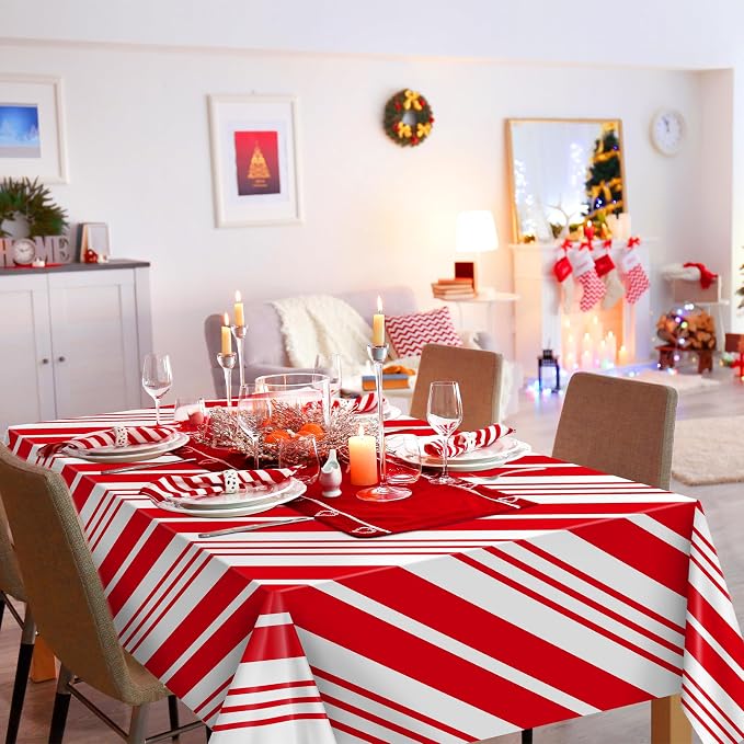 Kochorie 100 Ft x 54 Inch Christmas Candy Cane Striped Tablecloth Roll - Image 5