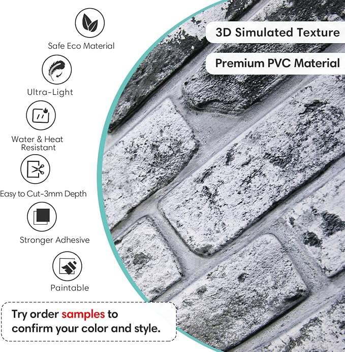 Commomy Faux Brick 3D Wall Panels - Image 4