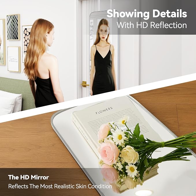 SCWF-GZ 57x16 Door Hanging Full Length Mirror, Floor Stand Wall Mounted Metal - Image 8
