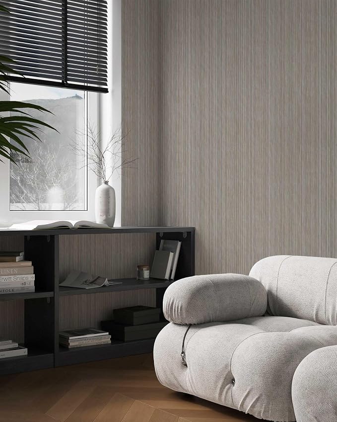 YXTII 20.8" x 196.8" Thick Peel and Stick Grasscloth Wallpaper - Image 5