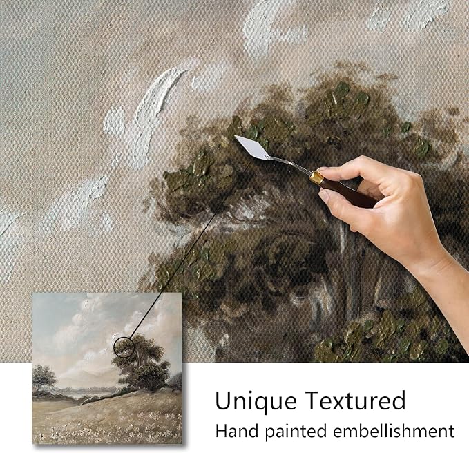 JolyWell Hand-Painted Vintage Canvas Wall Art, Landscape Wall Painting Prints - Image 5