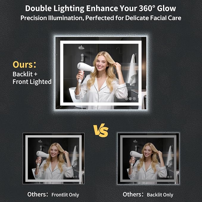 40"x32" LED Bathroom Mirror - Image 3